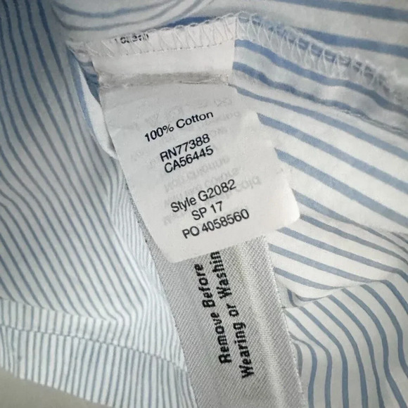 MADEWELL | Womens Off Shoulder Top Blouse Cotton White Blue Striped | Size XL - Picture 5 of 6